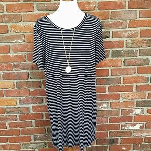Black and White Striped T-shirt Dress